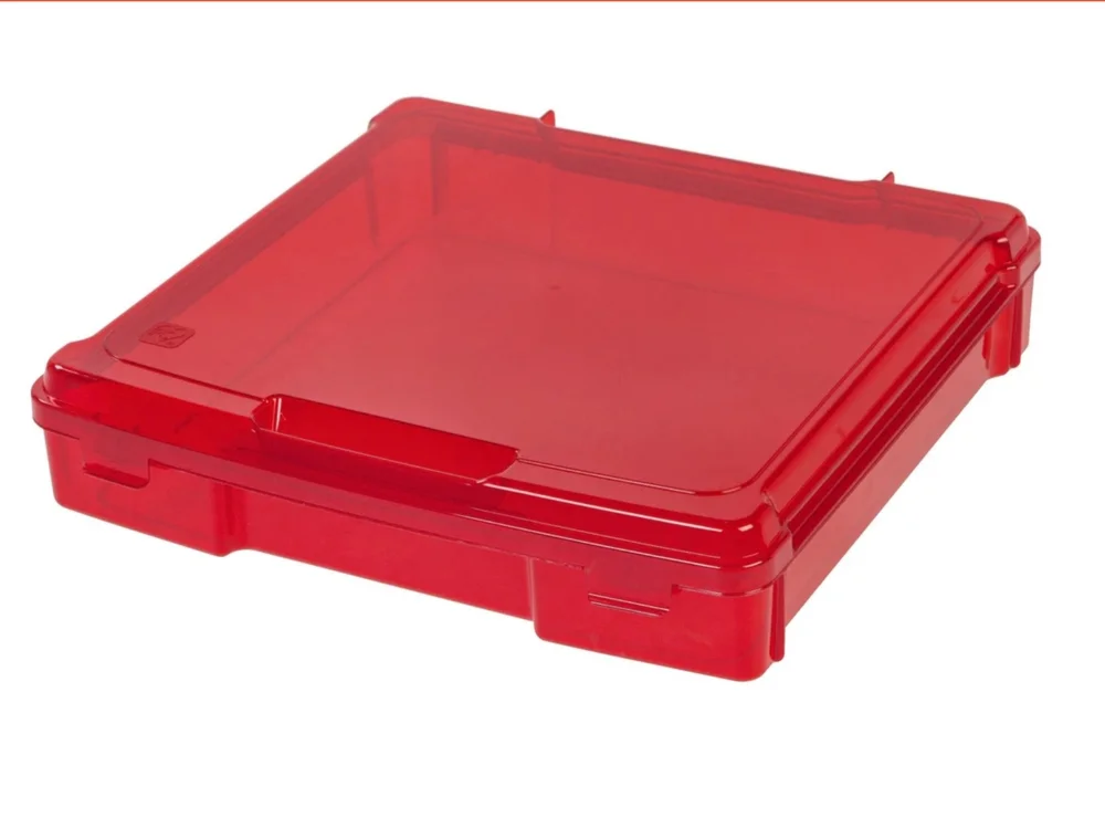 IRIS Retro Red Plastic Flip Top Storage Lunch Box Scrapbook Organizer 14.5 Good+